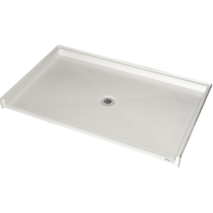 ᐅ【WOODBRIDGE 60-in L x 36-in W Zero Threshold End Drain Shower Base with  Reversable Drain Placement, Matching Decorative Drain Plate and Tile  Flange, Wheel Chair Access, Low Profile, White-WOODBRIDGE】