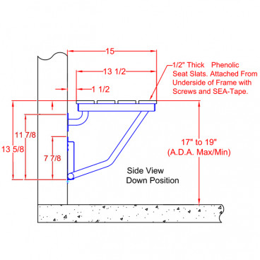 shower bench dimensions