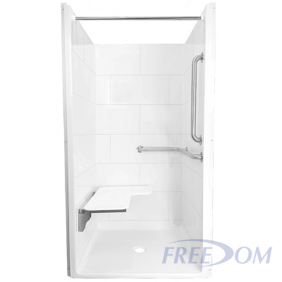 38 ½" x 37⅛" Freedom ADA Transfer Shower, Right Valve Wall