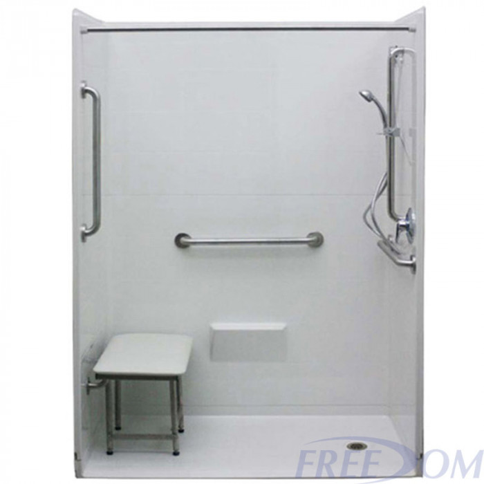 Freedom Accessible Shower Stall, 5 Piece Shower Surround Installation