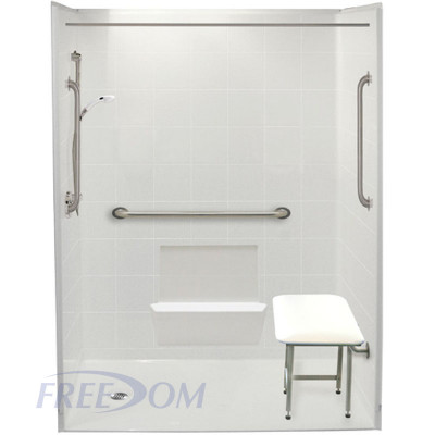 60" x 31" Freedom Accessible Showers, Left Drain