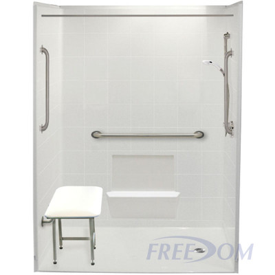 60" x 31" Freedom Accessible Shower, Right Drain
