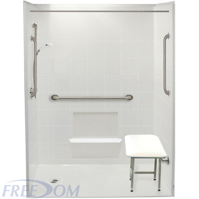 60" x 33⅜" Freedom Accessible Shower, Left Drain