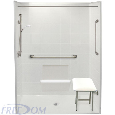 60" x 33⅜" Freedom Accessible Shower, Center Drain
