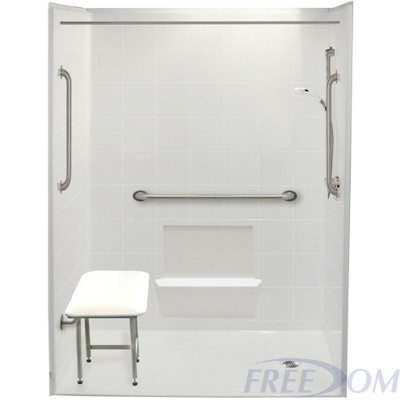 60" x 33⅜" Freedom Accessible Shower, Right Drain