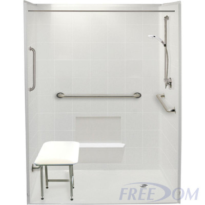 60" x 37" Freedom Accessible Shower, Right Drain