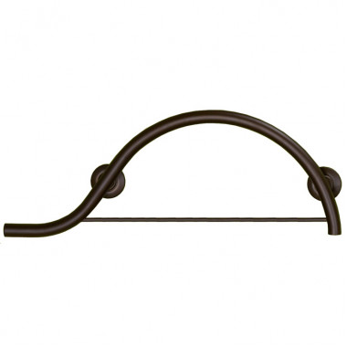 Freedom piano curved grab bar with towel bar bronze, left