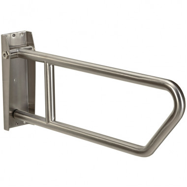 swing up, side of toilet grab bar, satin stainless