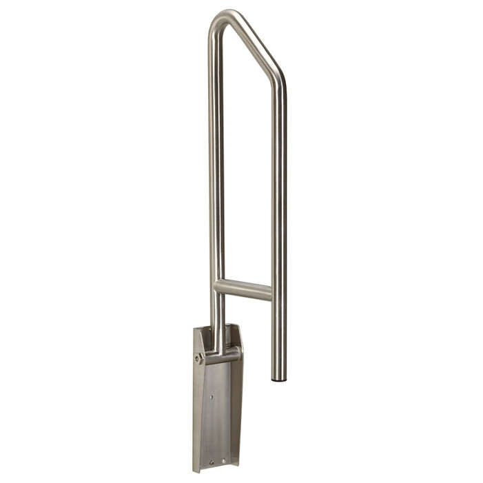 side of toilet grab bar, satin stainless, up position