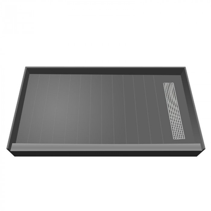 Tile Over Easy Step Shower Pan, Right Trench Drain (60" x 36")