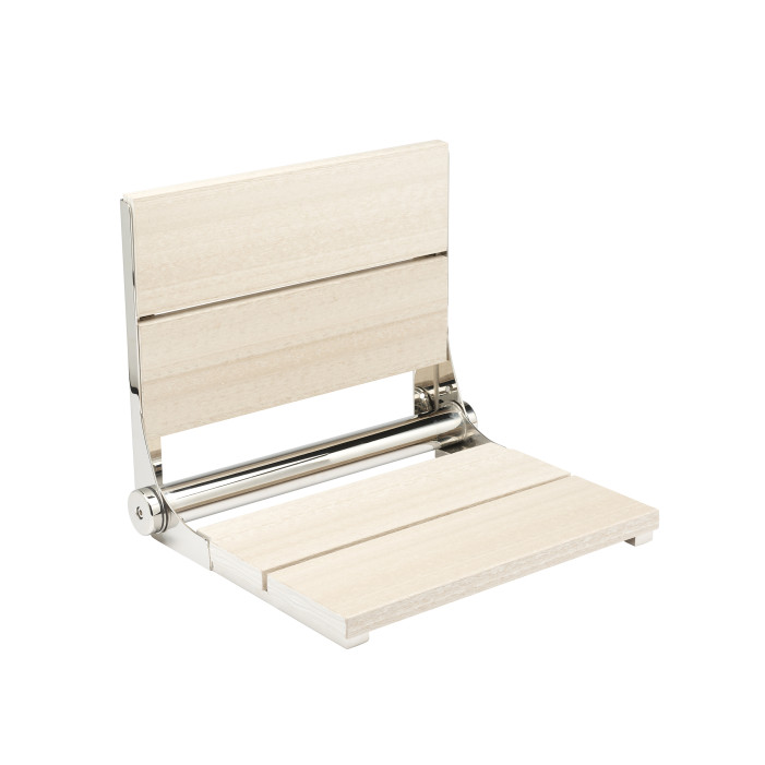 Seashell HDPE shower seat with polished frame