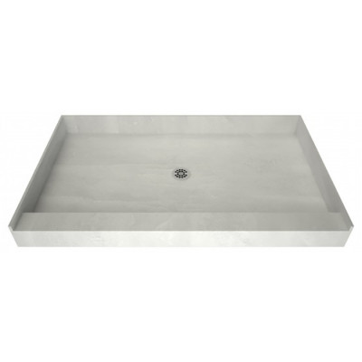 tiling shower base curbed center drain 