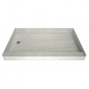 Select drain placement for 60" x 30" Tile Over Curbed Pan