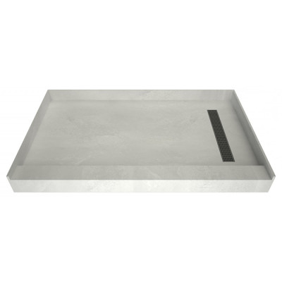 60" x 36" Tile Over Curbed Shower Pan, Right Trench Drain