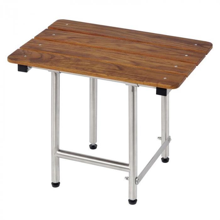 Folding Teak Shower Bench Seats With Legs 22" X 16"