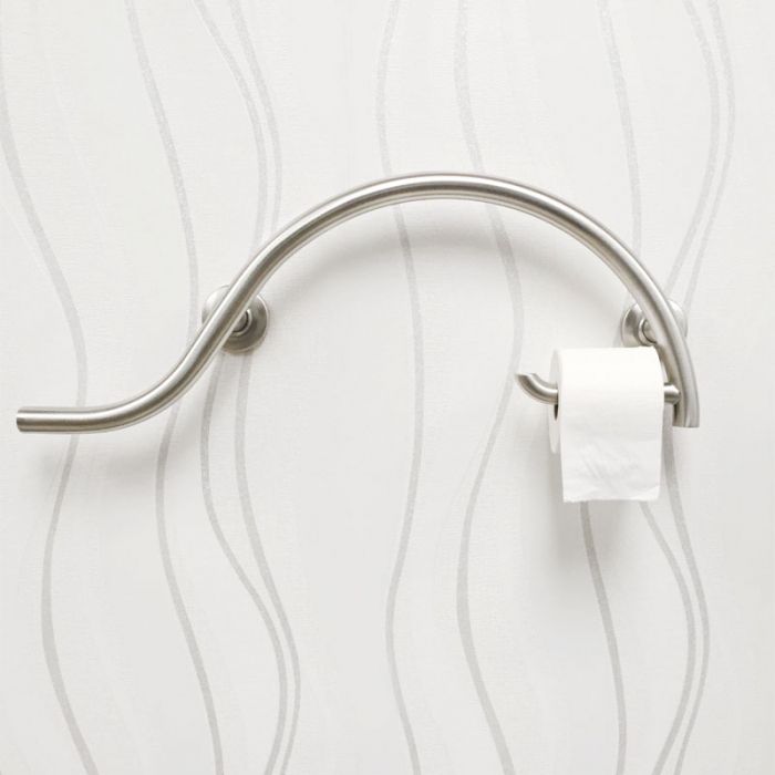 toilet roll holder grab bar