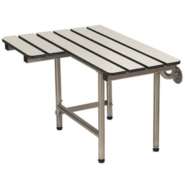 Freedom ADA Shower Seat w Legs, Phenolic White,Right (32" x 22½")