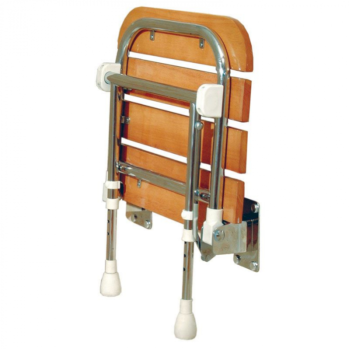 Freedom Folding Shower Seat With Legs, Rubberwood (18 ⅞" x 18 ¾")